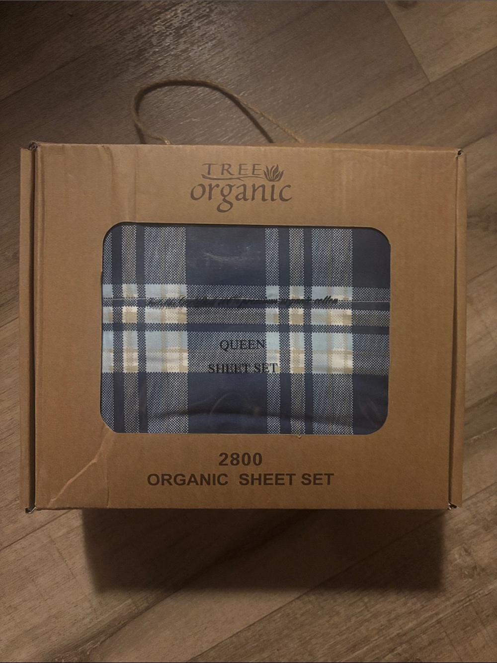 Blue Plaid Queen Sheet Set - Organic 2800